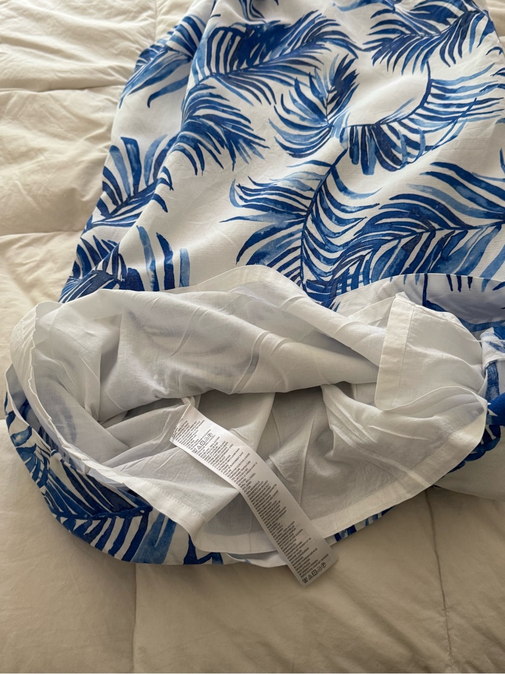 Tommy Bahama White Dress with Blue Palm Motif - Picture 9 of 12
